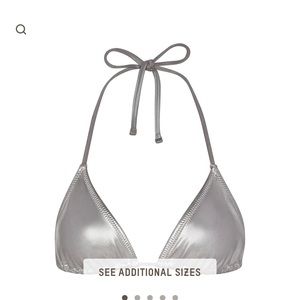 Skims Metallic Triangle Swim Top